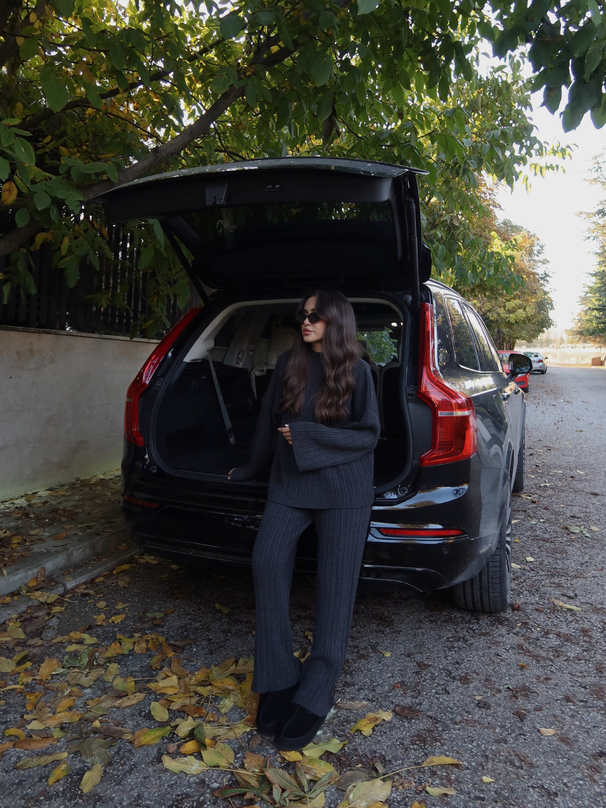 Ensemble  en Maille Côtelée – Pull Ample & Pantalon Fluide